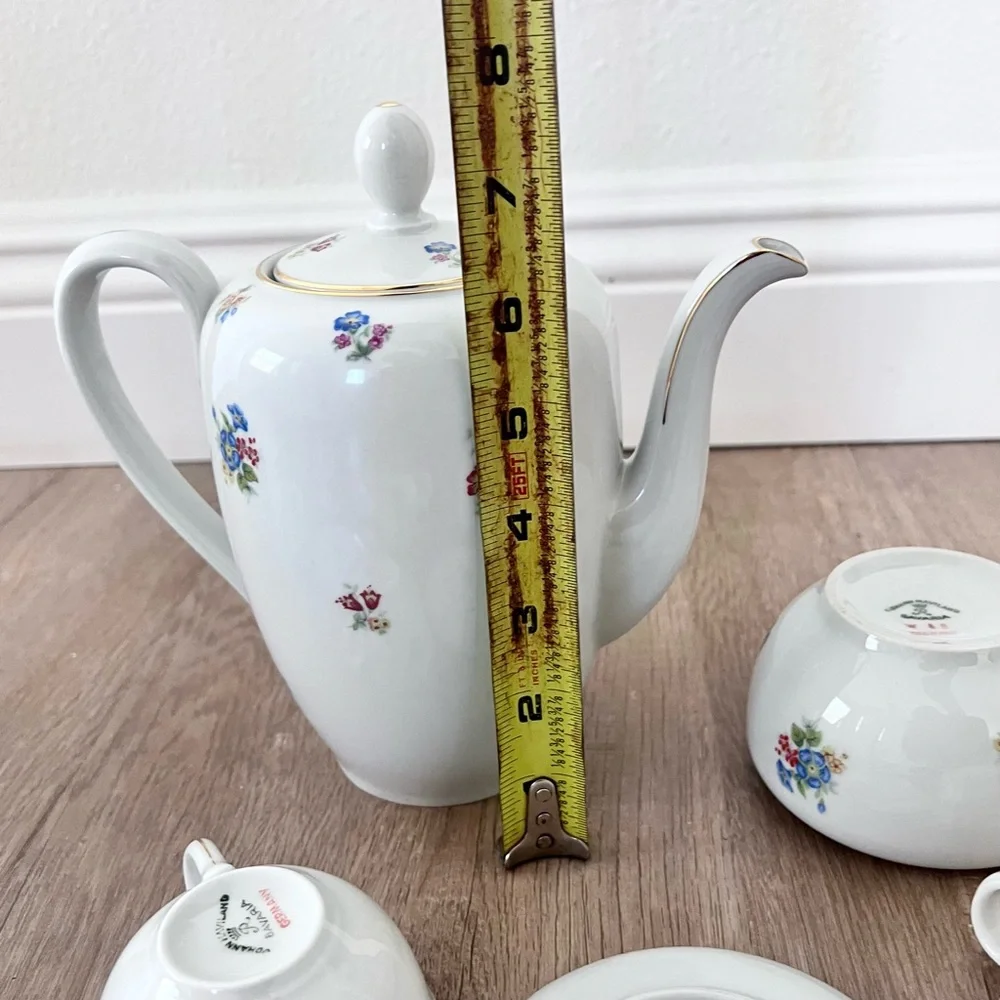 13 PCs Johann Haviland Bavaria Tea set Teapot Creamer Sugar Bowl Teacups Saucers